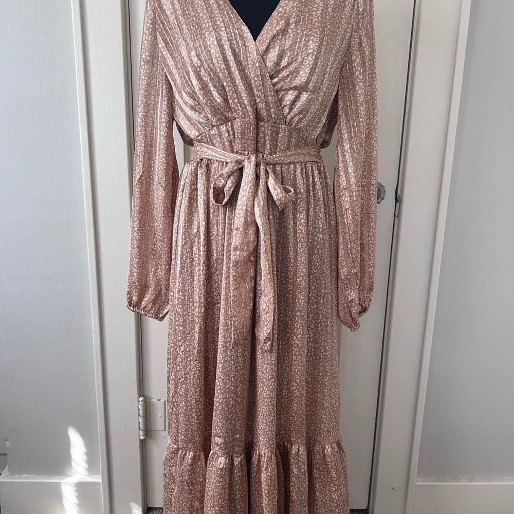 Japna Gold Wrap Tiered Gown